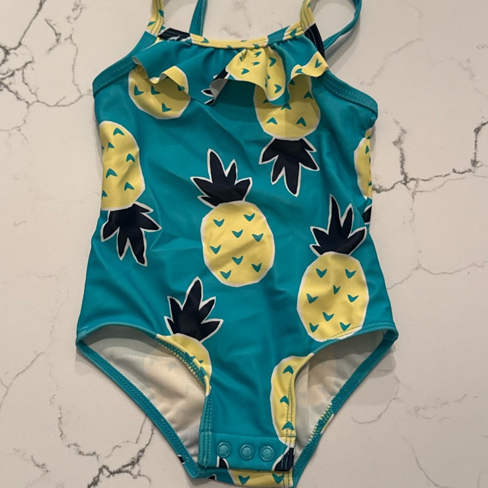 Carter's Teal and Yellow Pineapple Kids Swim One Piece